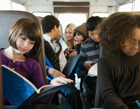 Children on school bus